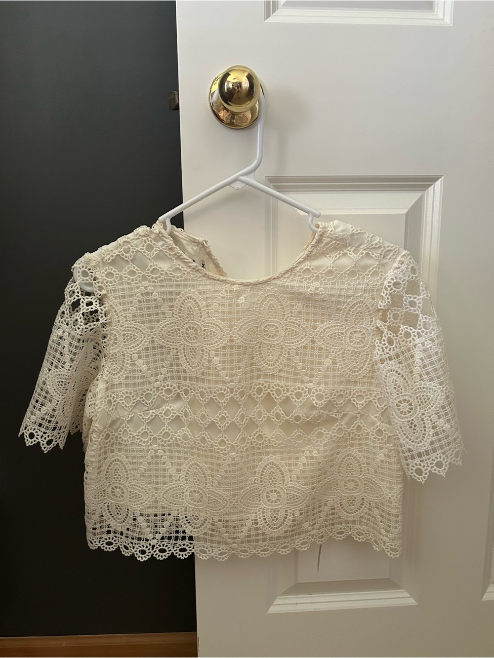 Ivory Crochet Lace Two-Piece Skirt Set